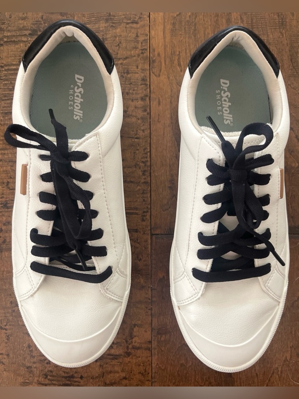 Dr. Scholl's Women's Time Off black and white faux leather platform sneakers